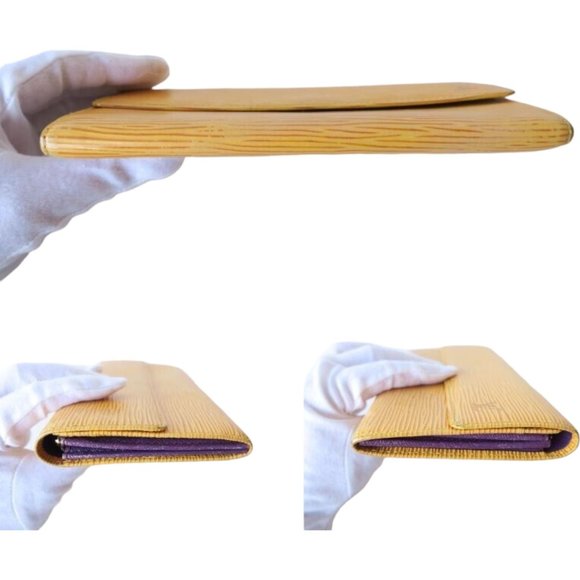 184111G V Louis Vuitton Wallet Long Portefeuille Sarah Yellow Epi - Picture 4 of 8